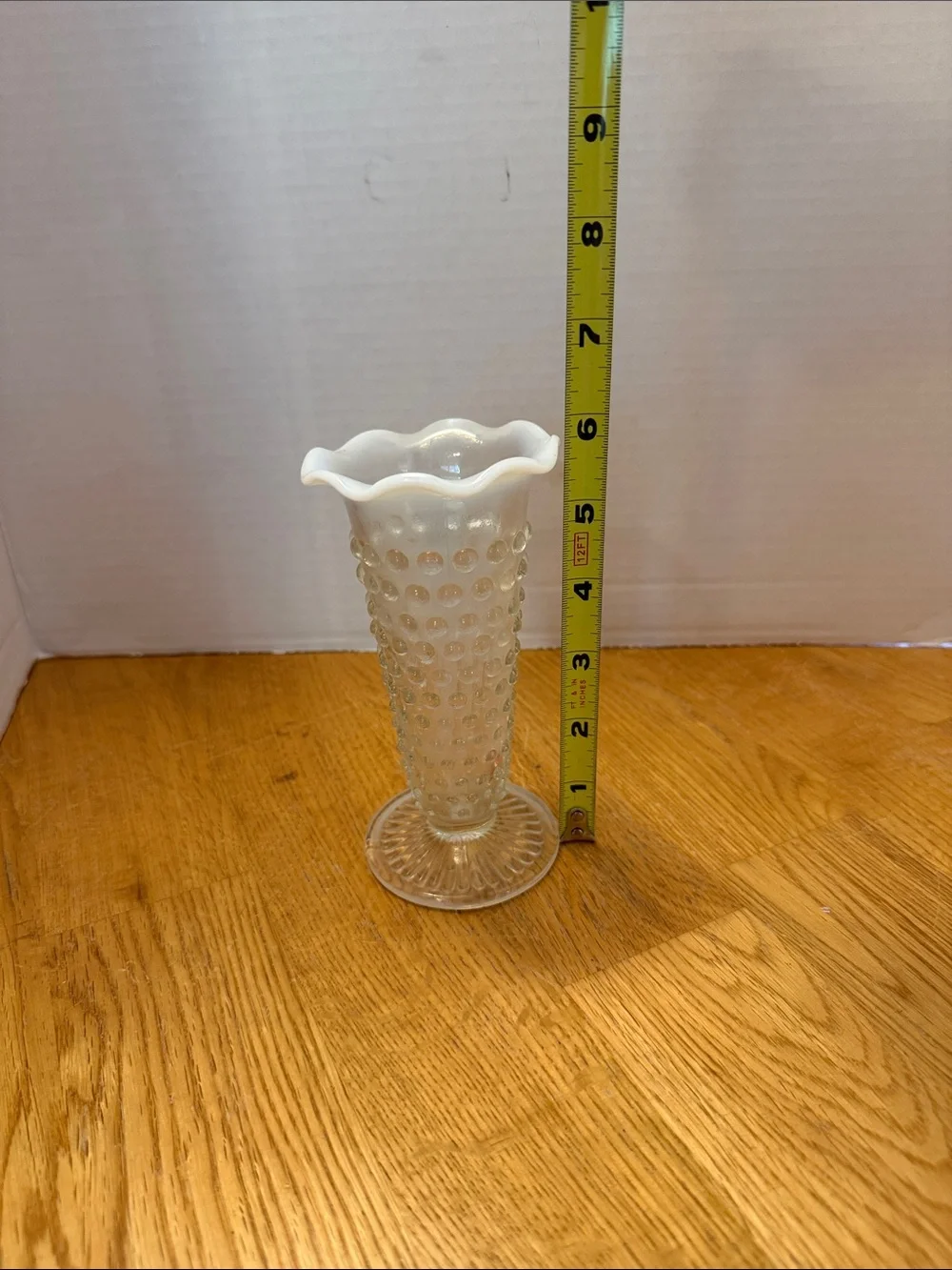 White Hobnail Milk Glass Bud Vase - Unbranded